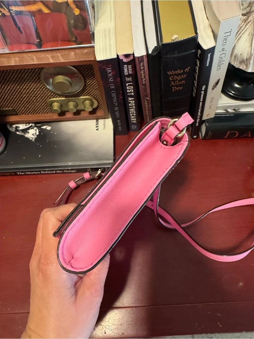 kate spade Cedar Street Cali Pink Saffiano Crossbody Clutch Bag
